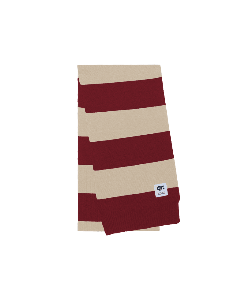 ШАРФ STRIPED КРАСНО-БЕЖЕВЫЙ