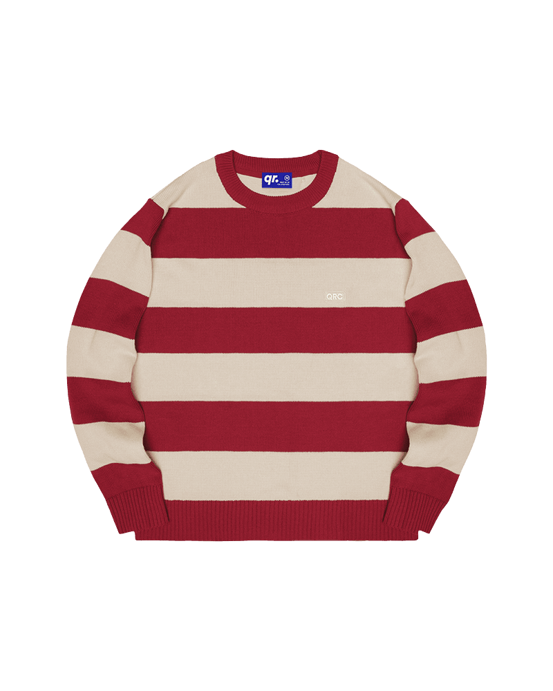 СВИТЕР STRIPED КРАСНО-БЕЖЕВЫЙ